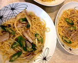オクラとみょうがと豚バラ肉の和風パスタ♪作り方8写真
