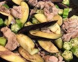 腸まで届く茄子オクラと豚バラの中華餡かけ作り方4写真