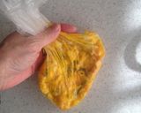 ポリ袋　かぼちゃとクリチーコーンサラダ作り方3写真