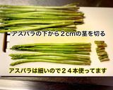 アスパラともも肉の味噌マヨ炒め作り方1写真