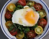青じそ＆プチトマト＆そぼろ＆半熟卵の丼作り方4写真