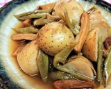 レンチンで簡単【新じゃがとささげの煮物】作り方13写真