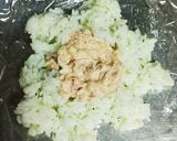 青じそ(またはパクチー)とツナおにぎり作り方4写真