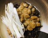 毎日の納豆●肉味噌と長ネギとあわせて作り方3写真