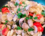 あさりとショートパスタのにんにく炒め作り方8写真