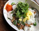 たっぷり大葉のネバネバ納豆丼作り方4写真