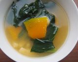 かぼちゃと小松菜味噌汁♪作り方4写真