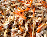 便秘を解消するごぼうの鶏そぼろ炒め作り方5写真