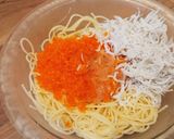 魚卵とシラスの俺流酸っぱくない冷製パスタ作り方3写真