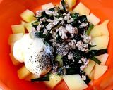 鳥ひき肉とニラのポテトサラダ作り方3写真