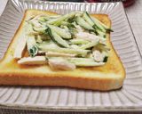 サラダチキンとキュウリの朝たんトースト作り方4写真
