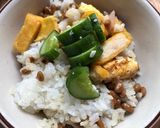 納豆とチキンナゲットのご飯(+きゅうり)作り方5写真