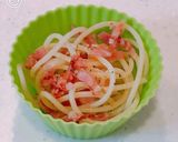 お弁当に、レンジで簡単、ベーコンパスタ作り方5写真
