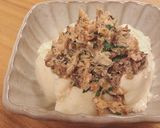 鯖缶で♪梅と大葉の鯖フレークのせ冷奴作り方4写真