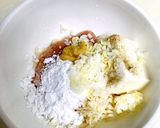 ニンニク甘醤油タレ☆豆腐と蓮根のつくね丼作り方1写真