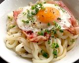 カリカリのベーコンエッグうどん作り方8写真