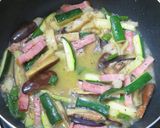 ベーコンと夏野菜と青唐辛子の簡単パスタ作り方9写真