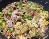 安い牛バラと納豆加えたゴーヤチャンプルー作り方3写真