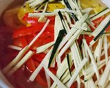 夏バテ防止に♪夏野菜酸辛スープ作り方2写真