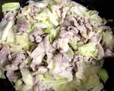 豚こまとキャベツのとろ〜りチーズ炒め作り方6写真