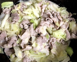豚こまとキャベツのとろ〜りチーズ炒め作り方6写真