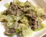 豚こまとキャベツのとろ〜りチーズ炒め作り方7写真