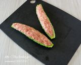ゴーヤの肉詰めボート・お好み焼き味。作り方6写真