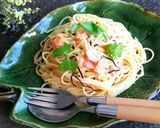 秋鮭の和風レモンクリームパスタ作り方4写真