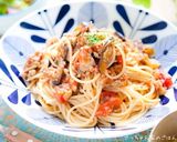 タラとナスの簡単トマトパスタ作り方9写真