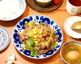 夏にお勧め!牛とピーマンのガリバタコーン作り方4写真