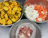 かぼちゃと豚肉の炒め物作り方1写真