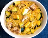 サバ缶とズッキーニの簡単和風パスタ作り方5写真