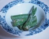 オクラの麺つゆ練りゴマ合え作り方5写真