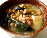 モロヘイヤと納豆のお味噌汁作り方4写真