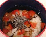 暑い夏の朝ご飯に、トマト塩昆布の麦茶漬け作り方2写真