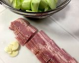 おばけきゅうりとベーコンの塩ニンニク煮作り方2写真