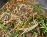 空心菜ともやしの中華風ピリ辛餡かけ蕎麦作り方4写真