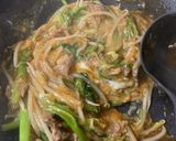 空心菜ともやしの中華風ピリ辛餡かけ蕎麦作り方5写真