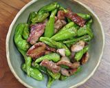 豚肉としし唐の炒め物作り方6写真