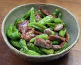 豚肉としし唐の炒め物作り方7写真