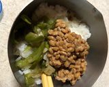 納豆とピーマンのたっぷりかつお節ご飯作り方2写真
