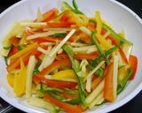 簡単！ポテトと3色野菜の焼豚炒め作り方4写真