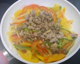 簡単！ポテトと3色野菜の焼豚炒め作り方5写真