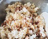 野菜不足解消　お肉入りご飯のレタス巻き作り方4写真