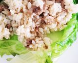 野菜不足解消　お肉入りご飯のレタス巻き作り方5写真