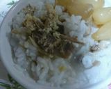 豚味噌と甘酢らっきょうのお粥☆作り方3写真