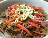 だくだく牛丼にオクラON!作り方8写真