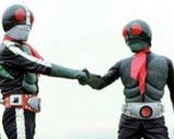 仮面ライダー2号と桜島1号のおにぎり弁当作り方1写真