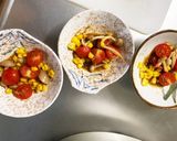 しめじコーントマトレンジとろろ昆布梅和え作り方5写真