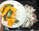 かぼちゃ豚肉の煮物♪簡単生姜風味作り方7写真